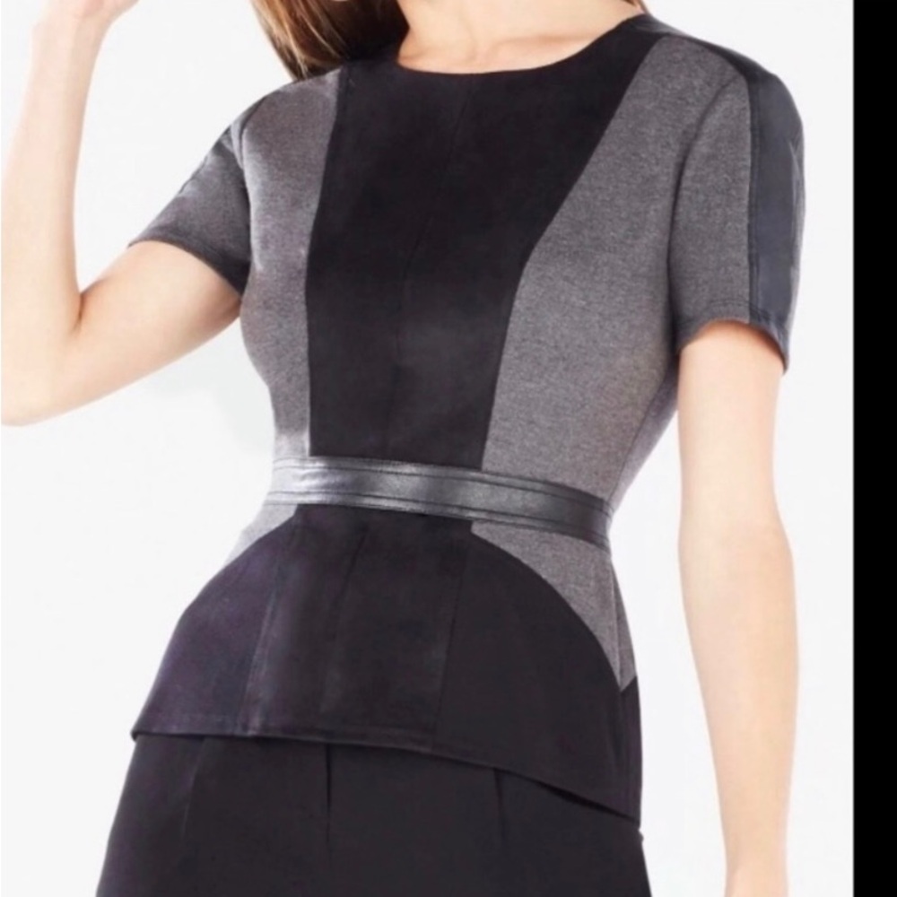 Black and Gray Colorblock Top
